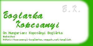 boglarka kopcsanyi business card